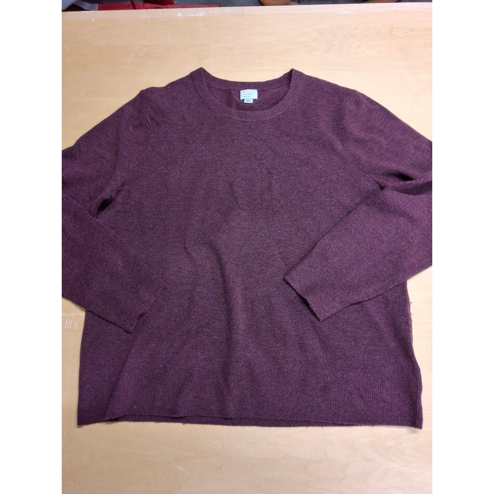 A New Day Womens XL Burgundy Heather Crewneck Pullover Sweater Long Sleeve